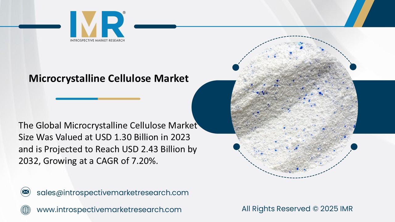 Microcrystalline Cellulose Market To Reach USD 2.43 Billion by 2032