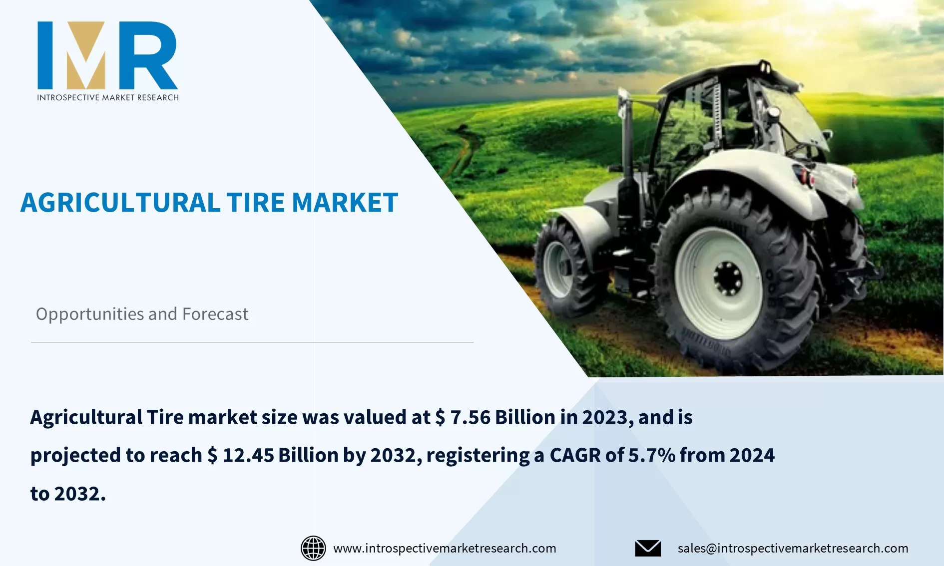Agricultural Tire Market To Reach USD 12.45 Billion By Year 2032