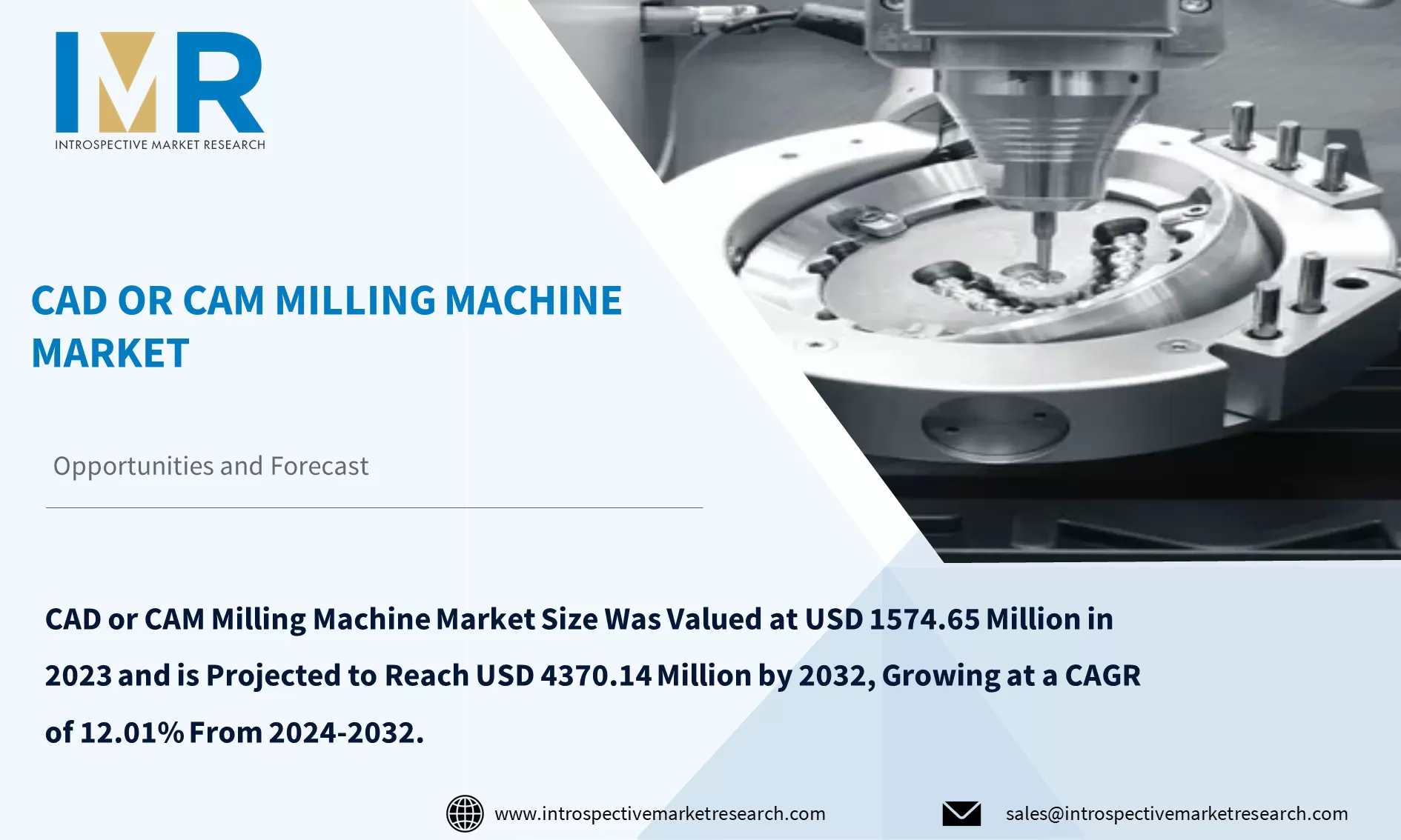 CAD or CAM Milling Machine Market To Reach USD 4370.14 Million By Year 2032