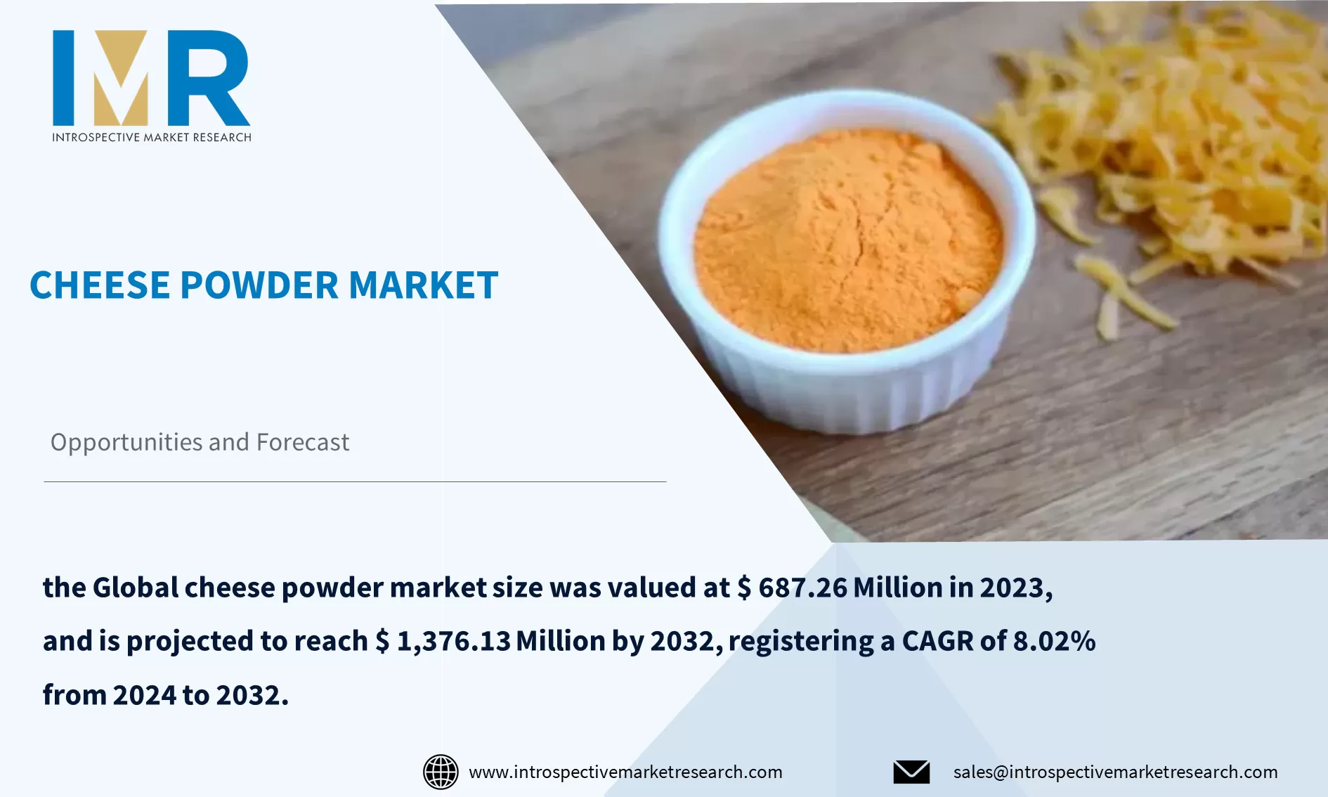 Cheese Powder Market To Reach 1,376.13 Million by Year 2032