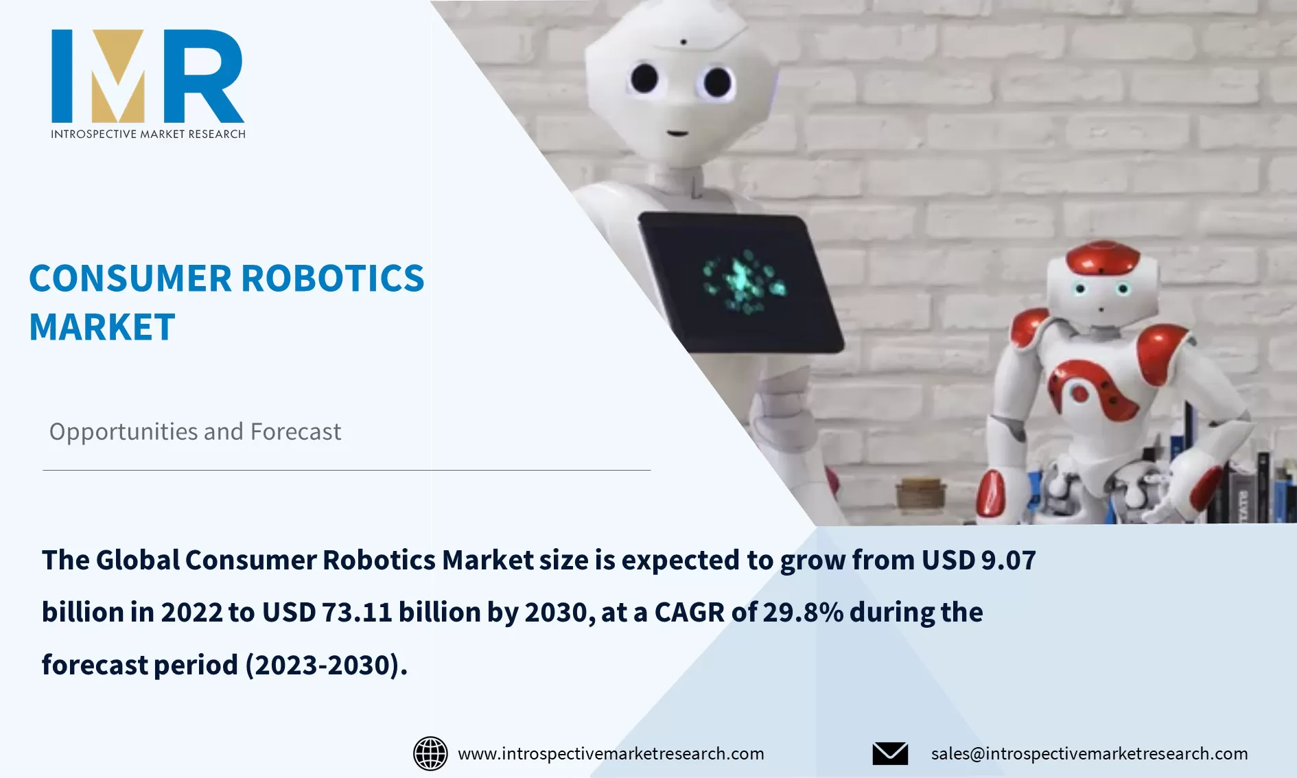 Consumer Robotics Market To Reach USD 73.11Billion by Year 2030