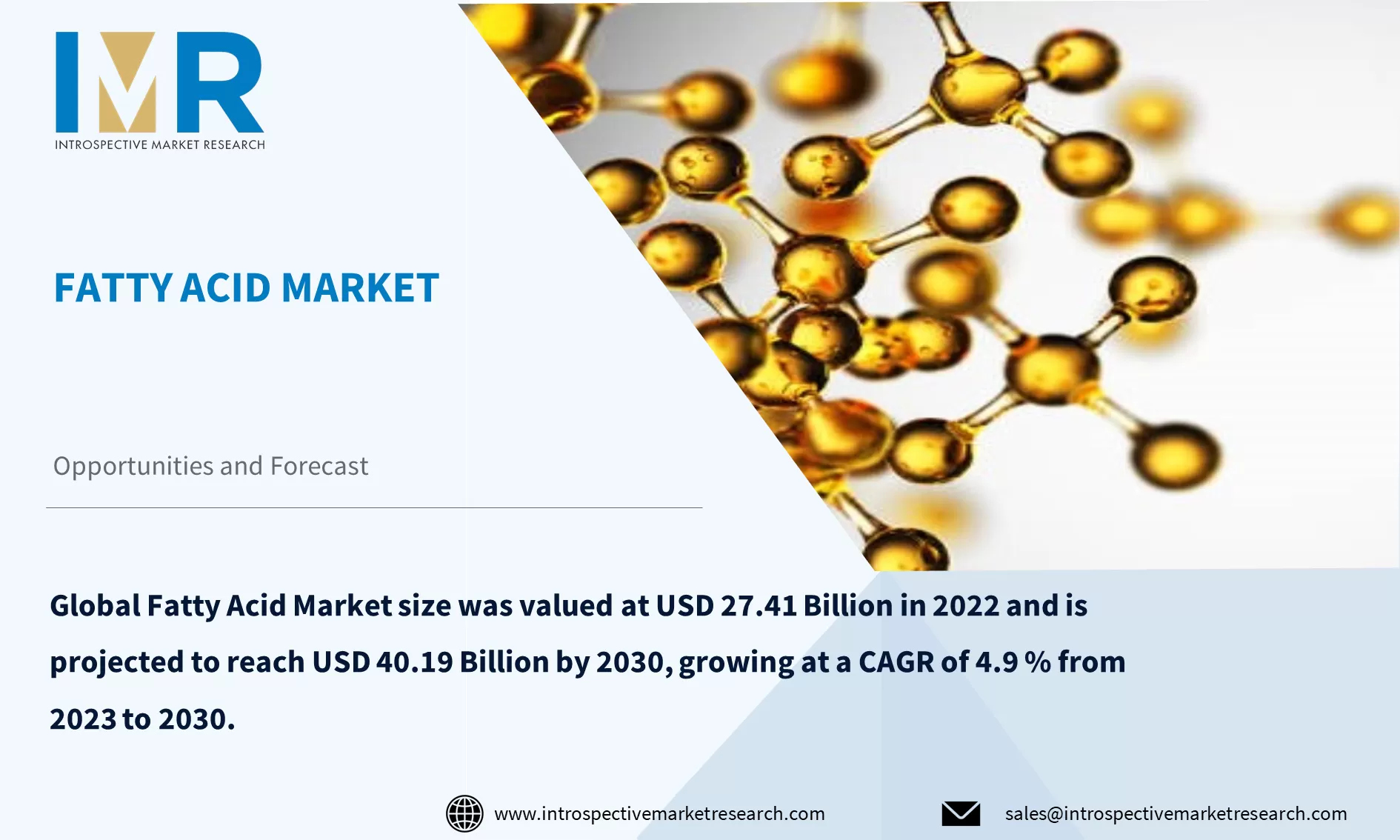 Fatty Acid Market To Reach USD 40.19 Billion By Year 2030