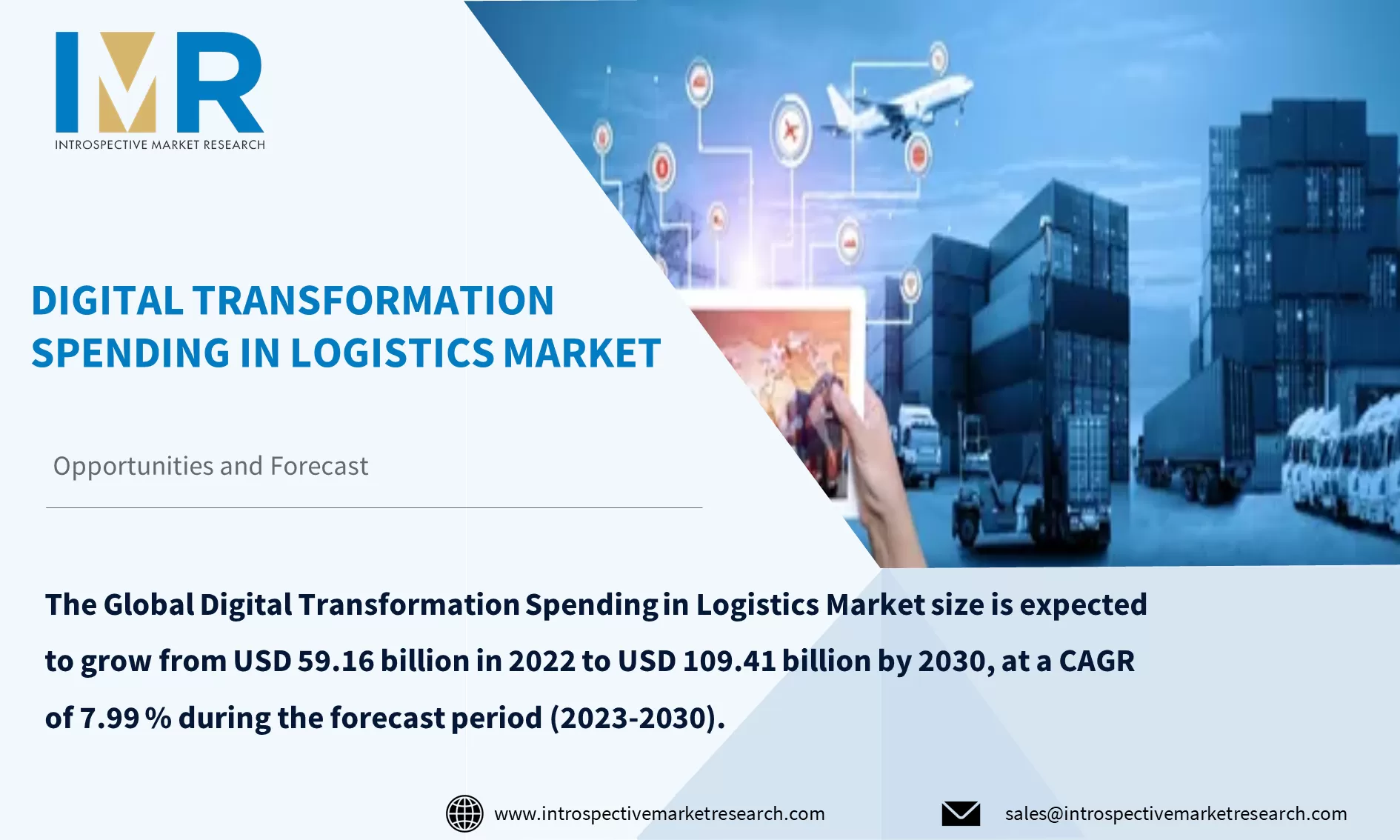 Digital Transformation Spending in Logistics Market To Reach USD 1895.34 Billion by Year 2030