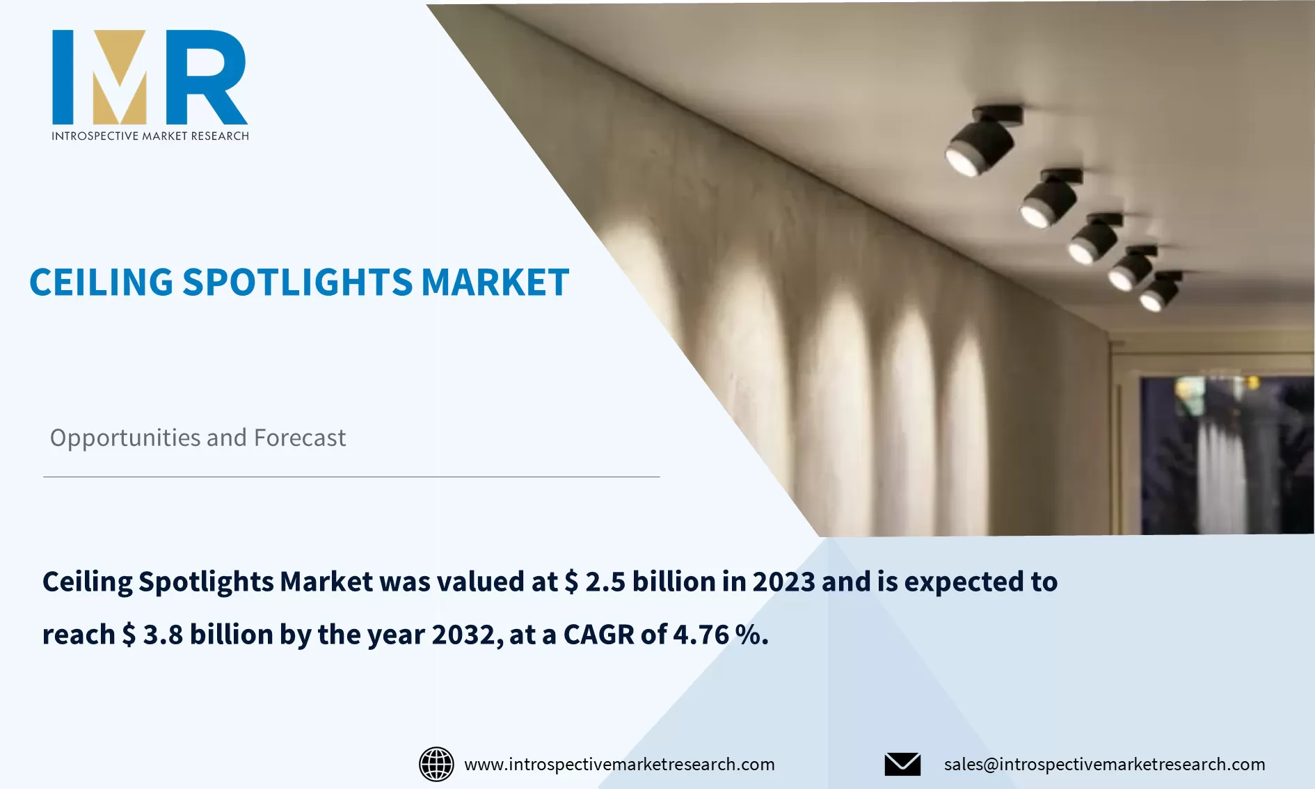 Ceiling Spotlights Market To Reach USD 3.8 Billion By Year 2032