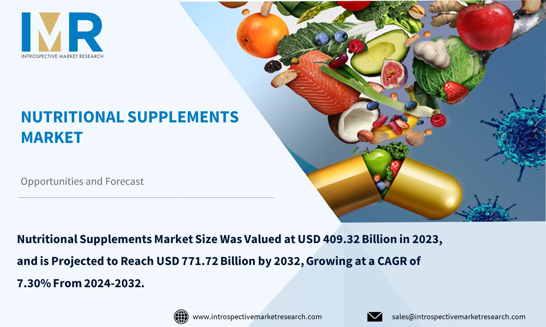 Nutritional Supplements Market To Reach USD 771.72 Billion by 2032