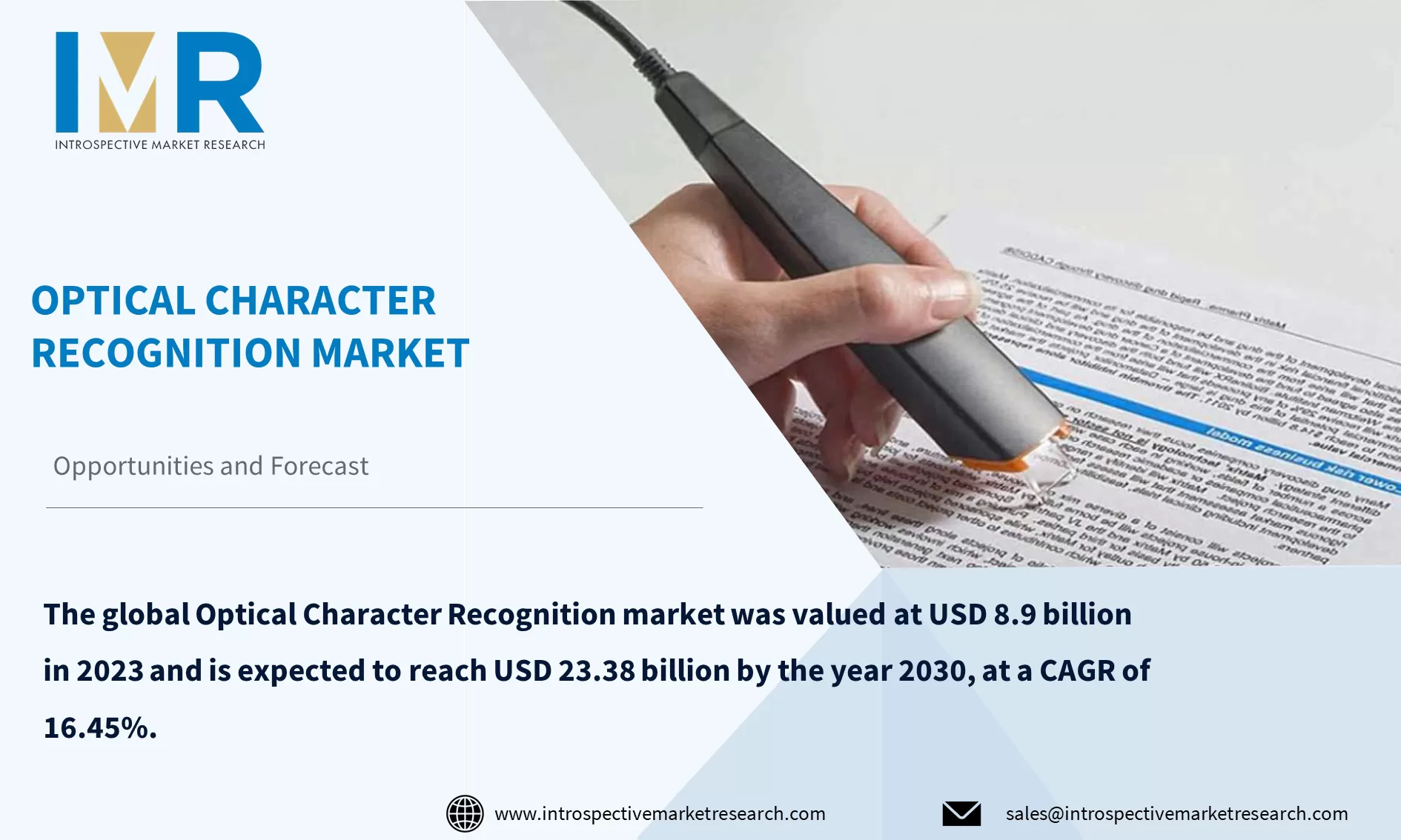 Optical Character Recognition Market To Reach USD 23.38 Billion By Year 2030