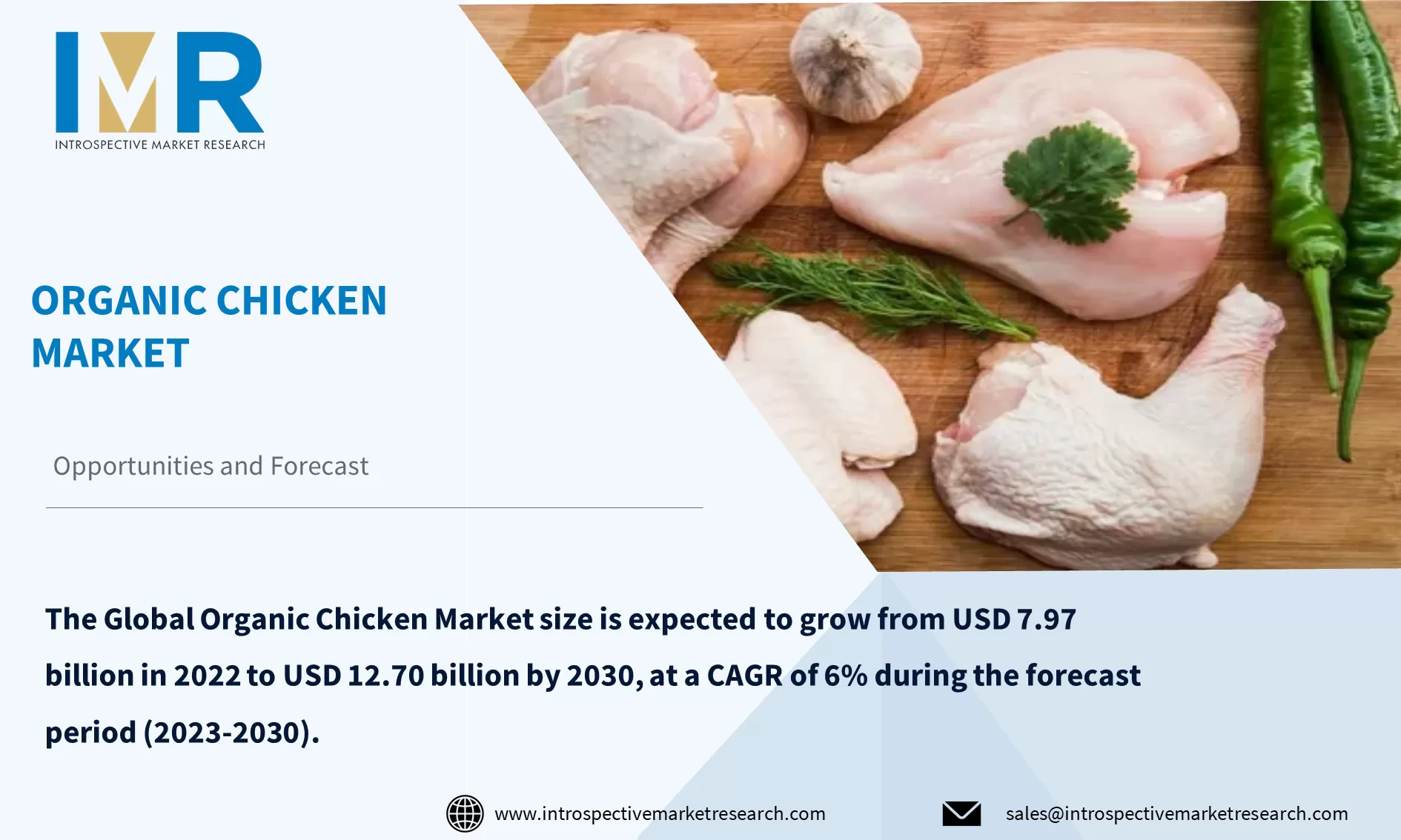 Organic Chicken Market To Reach USD 12.70 billion By Year 2030