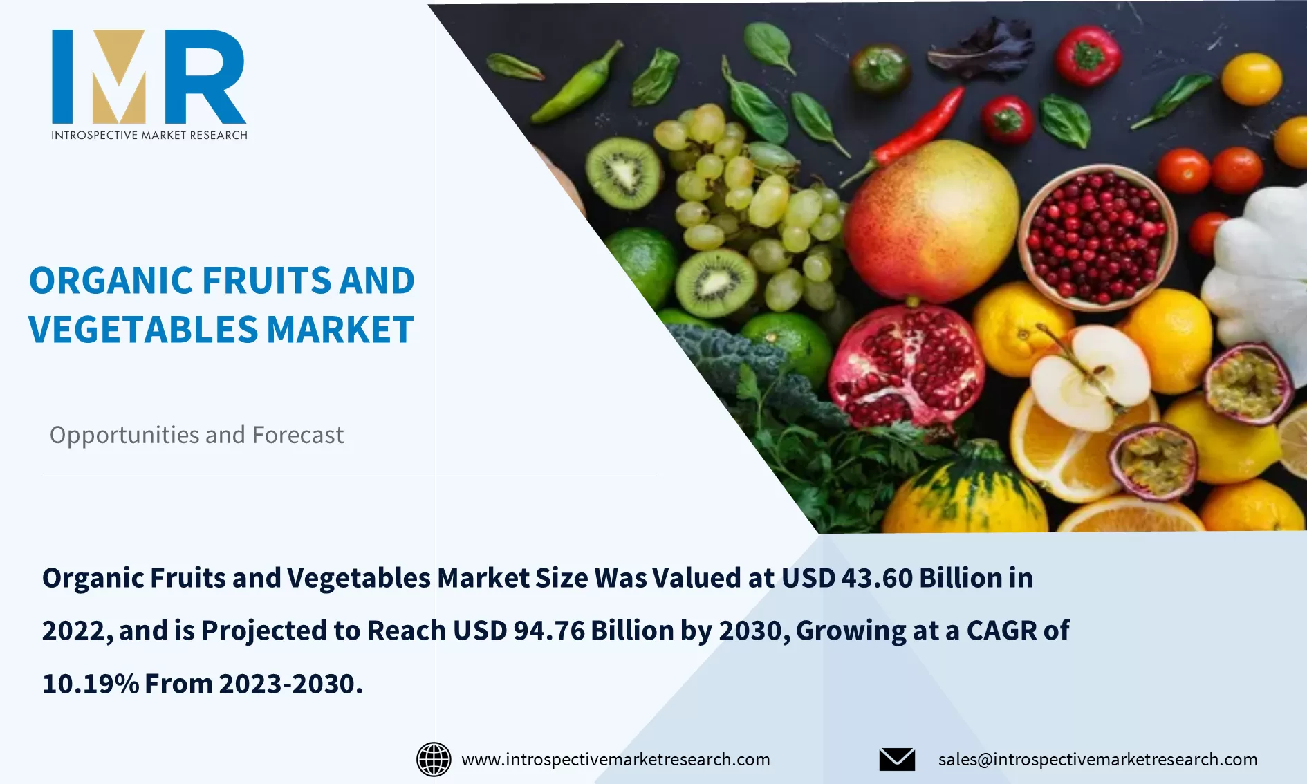 Organic Fruits and Vegetables Market To Reach USD 94.76 Billion by Year 2030