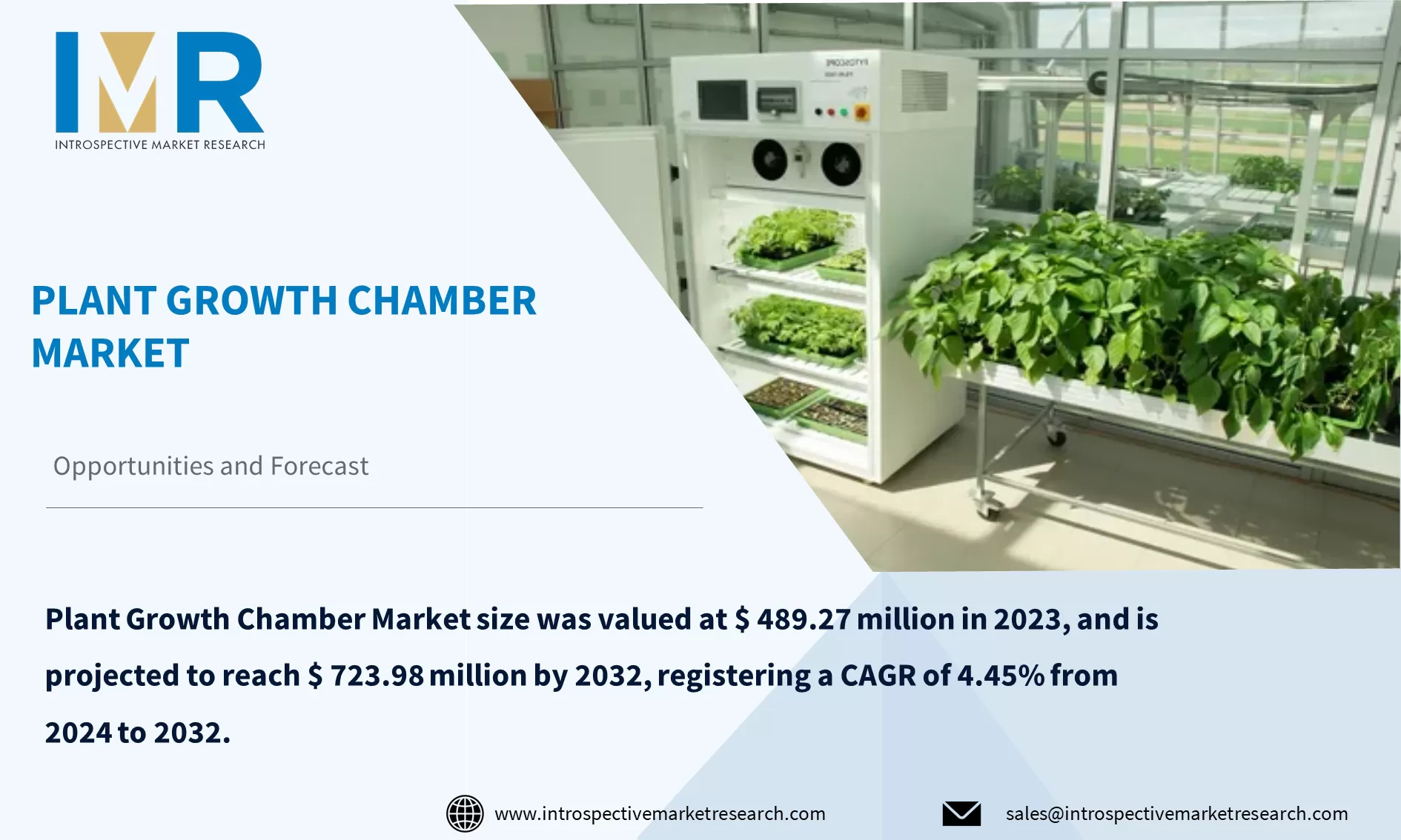 Plant Growth Chamber Market To Reach USD 723.98 million by 2032