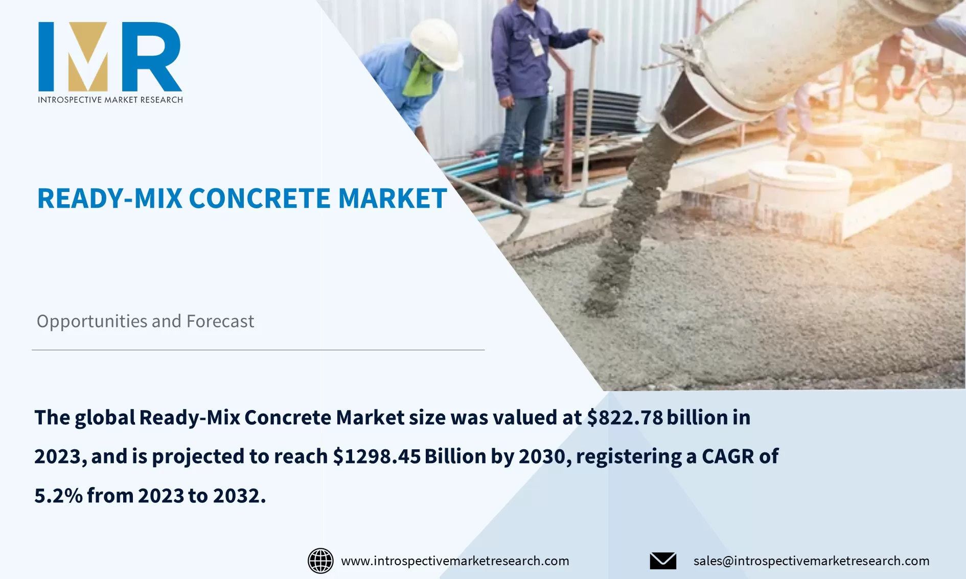 Ready-Mix Concrete Market To Reach USD 1298.45 Billion by Year 2030