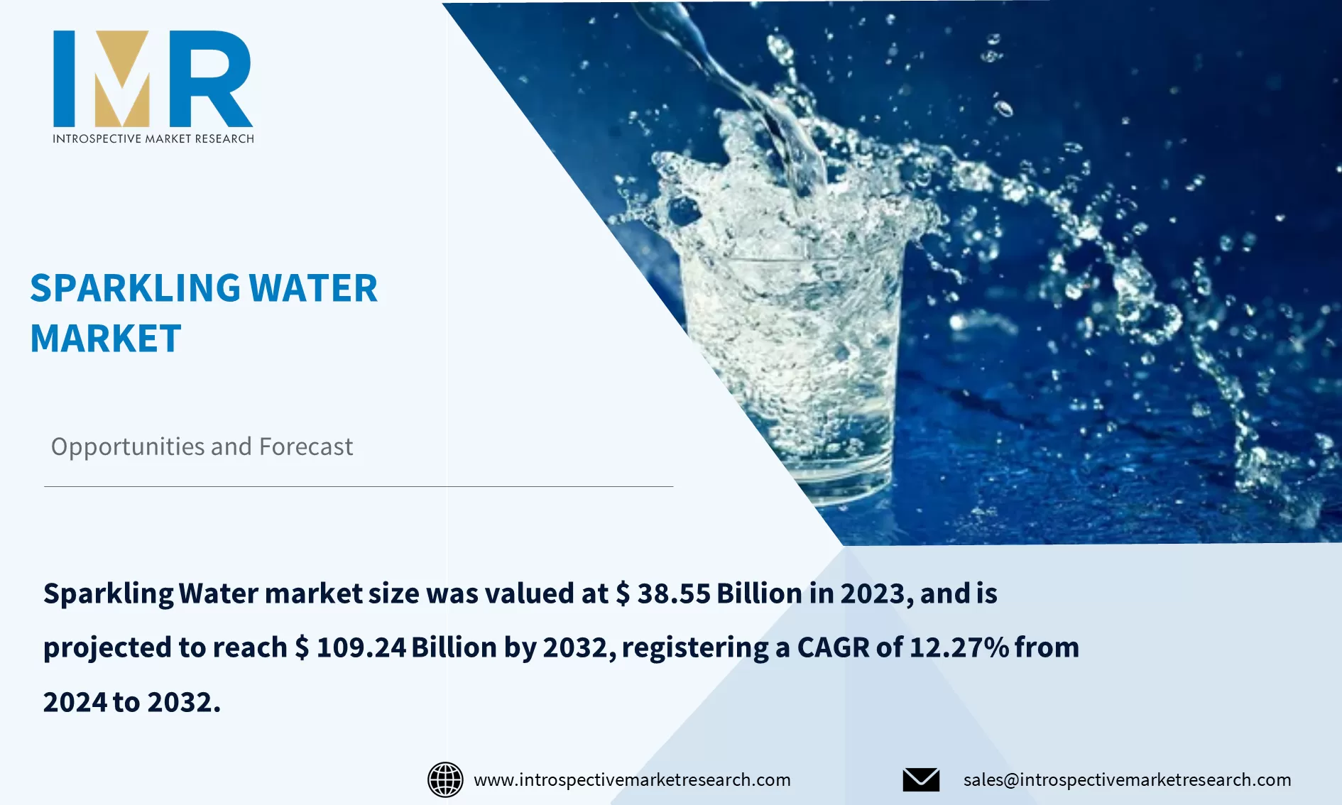 Sparkling Water Market To Reach USD 109.24 Billion By Year 2032