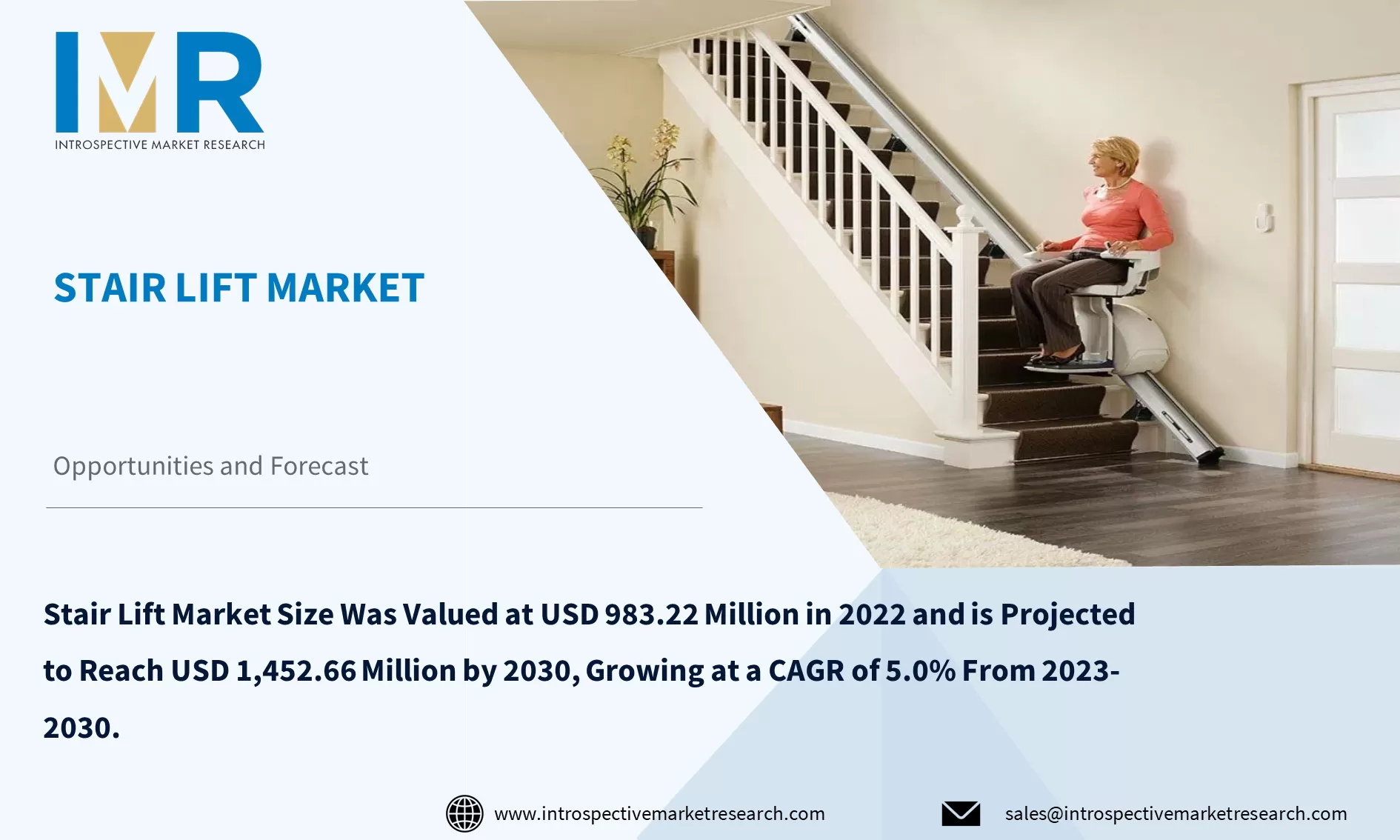 Stair Lift Market To Reach USD 1,452.66 Million by Year 2030
