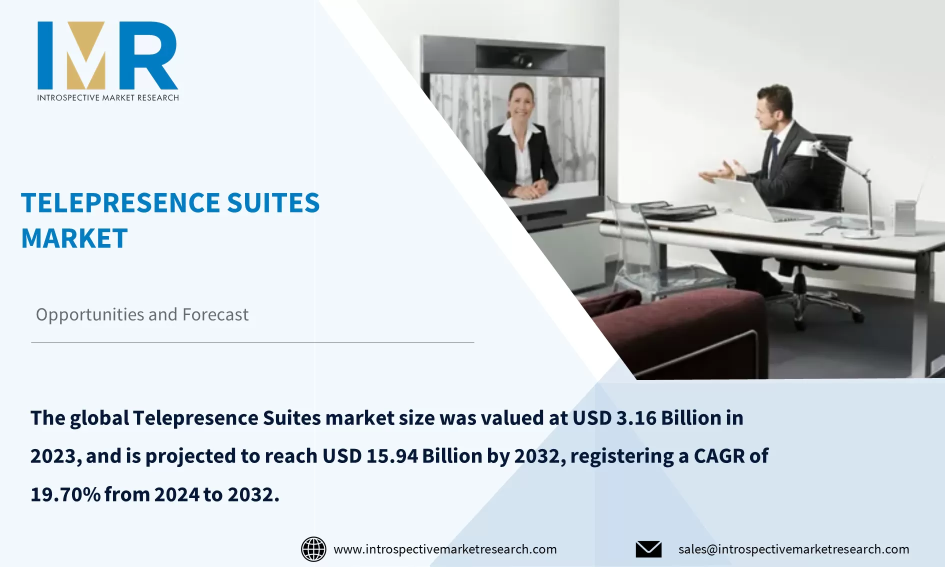 Telepresence Suites Market To Reach USD 15.94 Billion By Year 2032