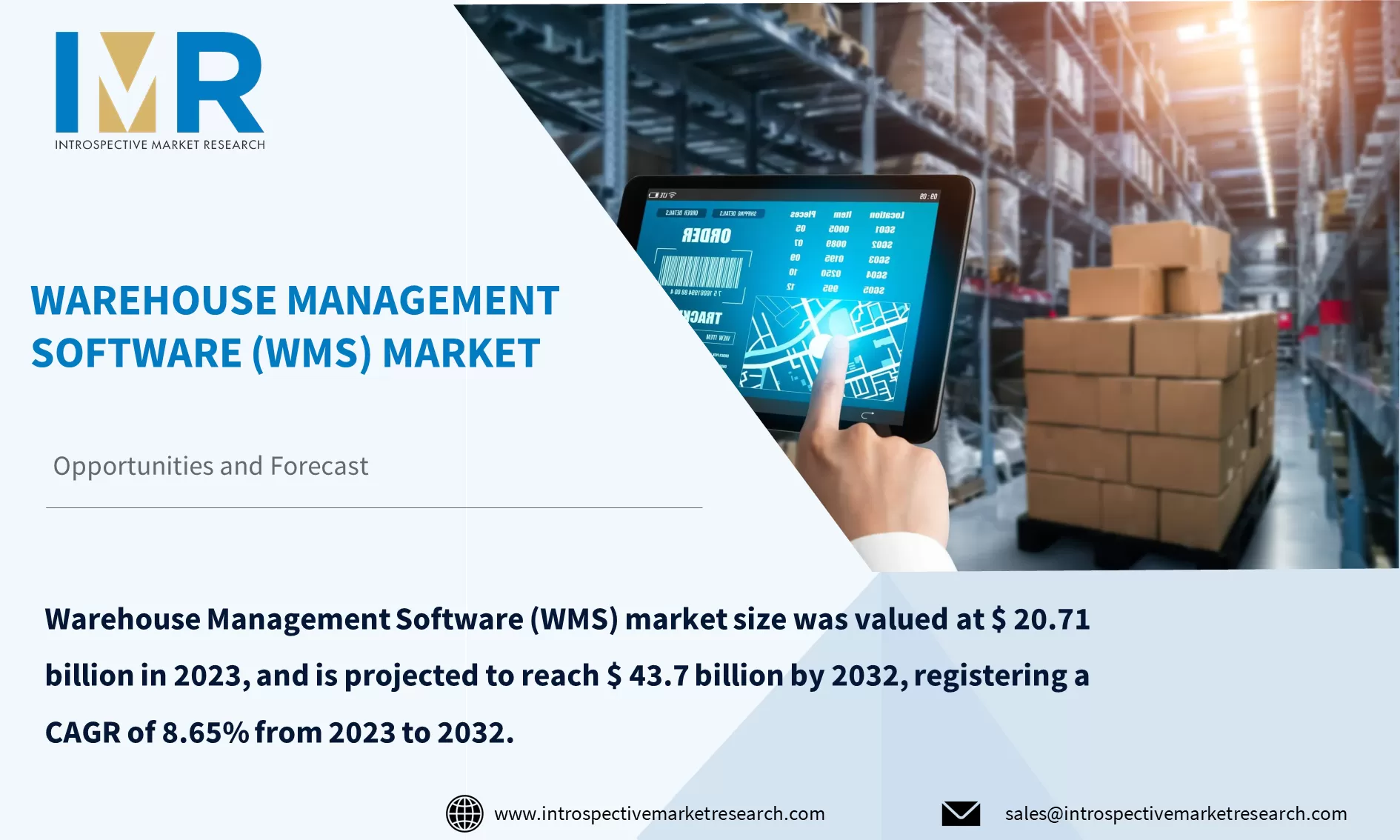 Warehouse Management Software (WMS) Market To Reach USD 43.7 billion By Year 2032
