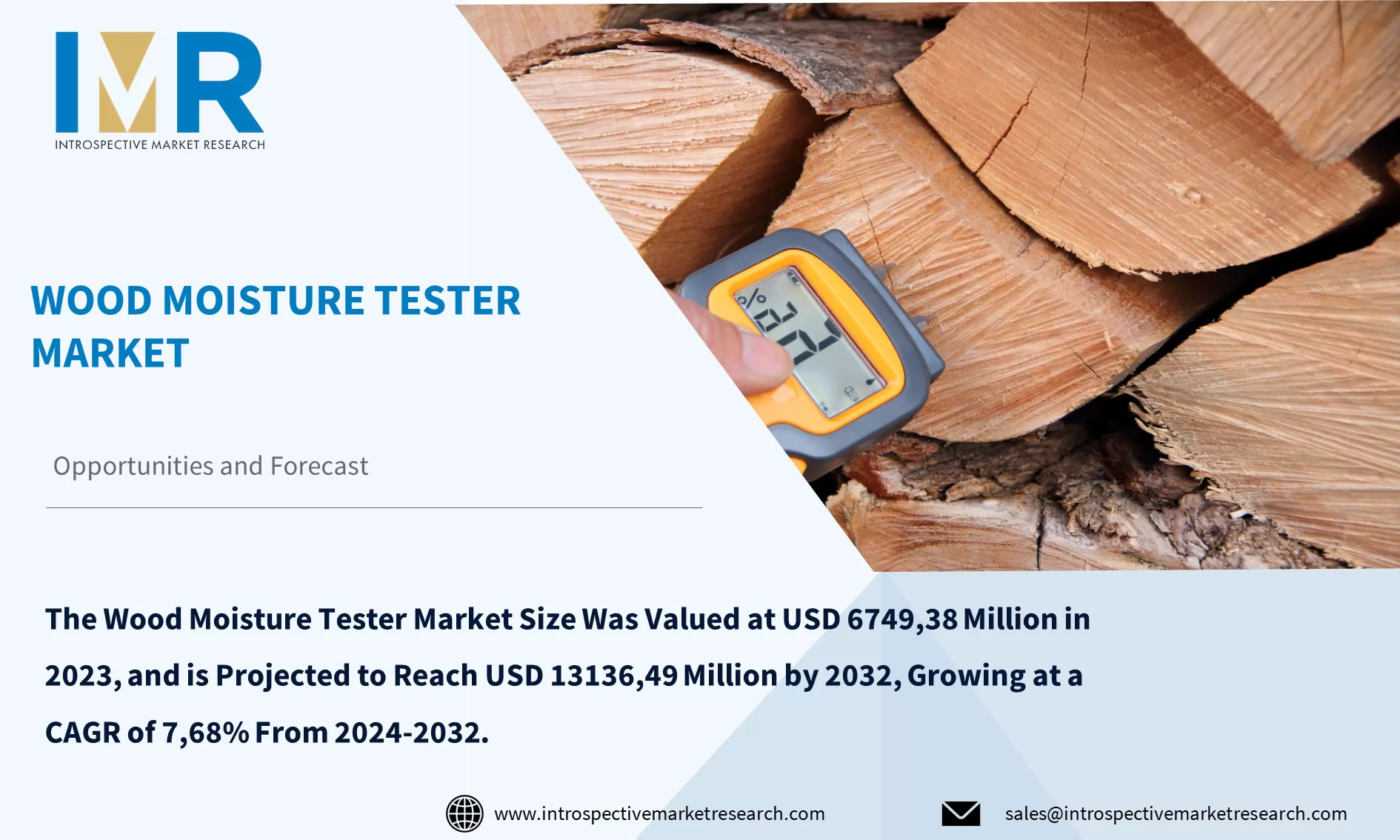 Wood Moisture Tester Market To Reach USD 13136,49 Million by 2032